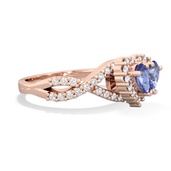 Tanzanite Diamond Twist 'One Heart' 14K Rose Gold ring R2640HRT