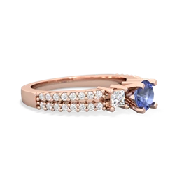 Tanzanite Classic 5Mm Round Engagement 14K Rose Gold ring R26435RD