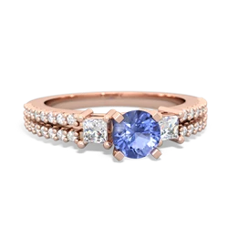 Tanzanite Classic 5Mm Round Engagement 14K Rose Gold ring R26435RD