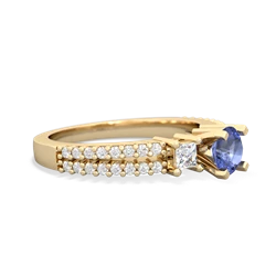 Tanzanite Classic 5Mm Round Engagement 14K Yellow Gold ring R26435RD