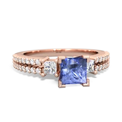 Tanzanite Classic 5Mm Square Engagement 14K Rose Gold ring R26435SQ