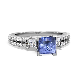 Tanzanite Classic 5Mm Square Engagement 14K White Gold ring R26435SQ