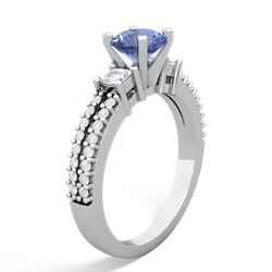 Tanzanite Classic 6Mm Round Engagement 14K White Gold ring R26436RD