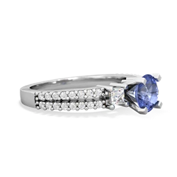 Tanzanite Classic 6Mm Round Engagement 14K White Gold ring R26436RD