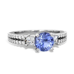 Tanzanite Classic 6Mm Round Engagement 14K White Gold ring R26436RD