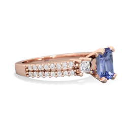 Tanzanite Classic 7X5mm Emerald-Cut Engagement 14K Rose Gold ring R26437EM