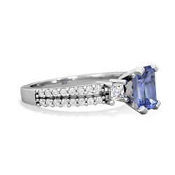 Tanzanite Classic 7X5mm Emerald-Cut Engagement 14K White Gold ring R26437EM