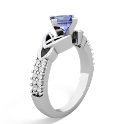 Tanzanite Celtic Knot 5Mm Square Engagement 14K White Gold ring R26445SQ