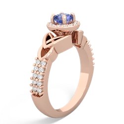 Tanzanite Celtic Knot Halo 14K Rose Gold ring R26445RH