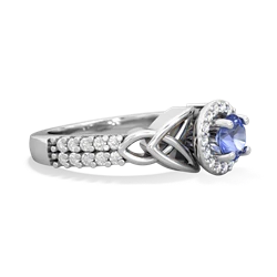 Tanzanite Celtic Knot Halo 14K White Gold ring R26445RH