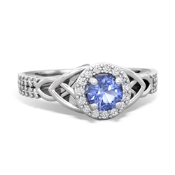 matching engagment rings - Celtic Knot Halo