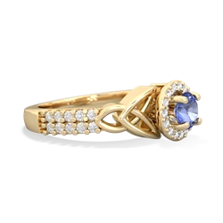 Tanzanite Celtic Knot Halo 14K Yellow Gold ring R26445RH