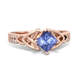 Tanzanite Celtic Knot 5Mm Square Engagement 14K Rose Gold ring R26445SQ