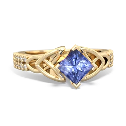 Tanzanite Celtic Knot 5Mm Square Engagement 14K Yellow Gold ring R26445SQ