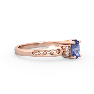 Tanzanite Filligree Scroll Oval 14K Rose Gold ring R0812