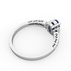 Tanzanite Filligree Scroll Oval 14K White Gold ring R0812