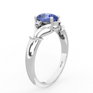 Tanzanite Precious Pear 14K White Gold ring R0826