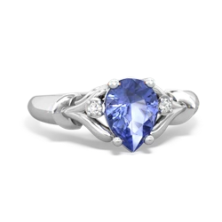 Tanzanite Precious Pear 14K White Gold ring R0826