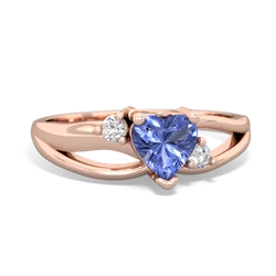 Tanzanite Split Band Swirl 14K Rose Gold ring R2130