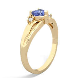 Tanzanite Split Band Swirl 14K Yellow Gold ring R2130