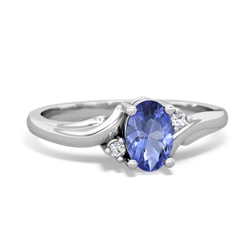 Tanzanite Elegant Swirl 14K White Gold ring R2173