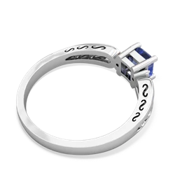 Tanzanite Filligree Scroll Square 14K White Gold ring R2430