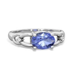 Tanzanite Links 14K White Gold ring R4032