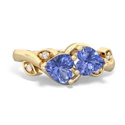 Tanzanite Floral Elegance 14K Yellow Gold ring R5790