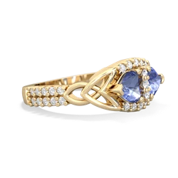 Tanzanite Sparkling Celtic Knot 14K Yellow Gold ring R2645