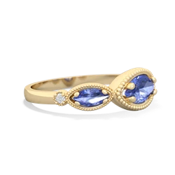 Tanzanite Milgrain Marquise 14K Yellow Gold ring R5700