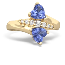 Tanzanite Heart To Heart 14K Yellow Gold ring R2064