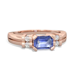 Tanzanite Art Deco East-West 14K Rose Gold ring R2590