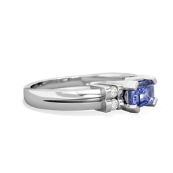 Tanzanite Art Deco East-West 14K White Gold ring R2590