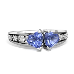 Tanzanite Heart To Heart 14K White Gold ring R3342