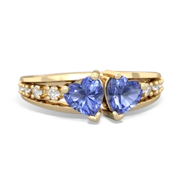 Tanzanite Heart To Heart 14K Yellow Gold ring R3342