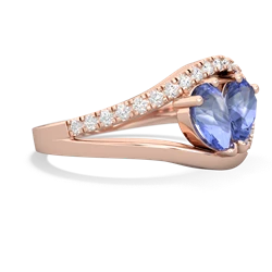 Tanzanite Nestled Heart Keepsake 14K Rose Gold ring R5650