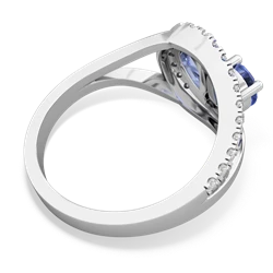 Tanzanite Nestled Heart Keepsake 14K White Gold ring R5650