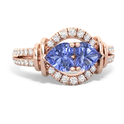 Tanzanite Art-Deco Keepsake 14K Rose Gold ring R5630