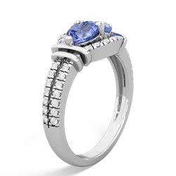 Tanzanite Art-Deco Keepsake 14K White Gold ring R5630