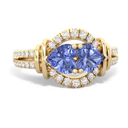 Tanzanite Art-Deco Keepsake 14K Yellow Gold ring R5630