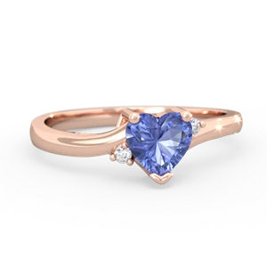 Tanzanite Delicate Heart 14K Rose Gold ring R0203