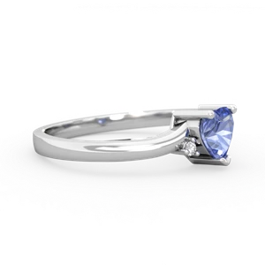 Tanzanite Delicate Heart 14K White Gold ring R0203