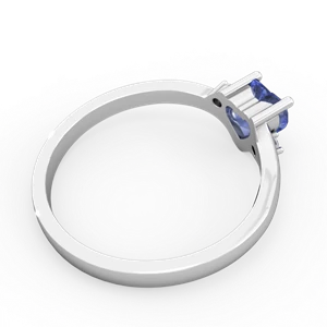 Tanzanite Delicate Heart 14K White Gold ring R0203