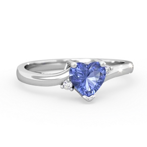 Tanzanite Delicate Heart 14K White Gold ring R0203