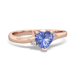 Tanzanite Delicate Heart 14K Rose Gold ring R0203