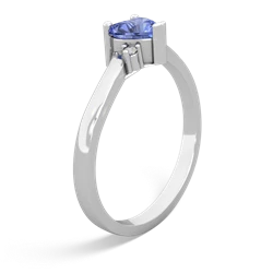 Tanzanite Delicate Heart 14K White Gold ring R0203