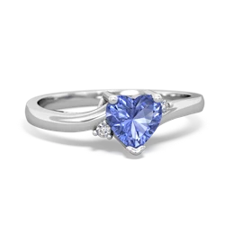 Tanzanite Delicate Heart 14K White Gold ring R0203