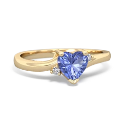 Tanzanite Delicate Heart 14K Yellow Gold ring R0203