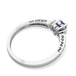 Tanzanite Filligree Scroll Heart 14K White Gold ring R2429