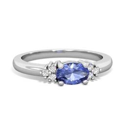 Tanzanite Simply Elegant East-West 14K White Gold ring R2480